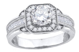 925 Sterling Silver Womens Cubic Zirconia Engagement Ring Size 7
