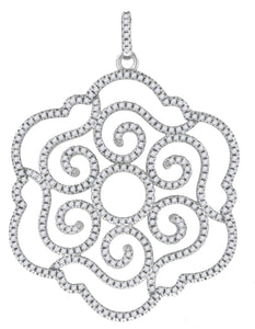 925 Sterling Silver Womens Cubic-Zirconia Nature Motif Charm Pendant