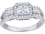 925 Sterling Silver Womens Cubic Zirconia Engagement Ring Size 6