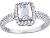 925 Sterling Silver Womens Cubic Zirconia Engagement Ring Size 7