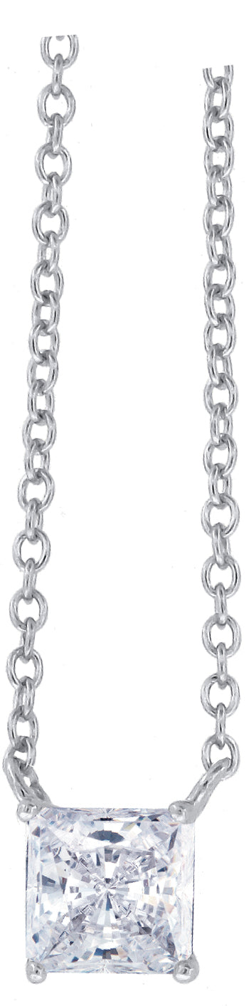 925 Sterling Silver Women Cubic Zirconia Rolo Link Fashion Necklace