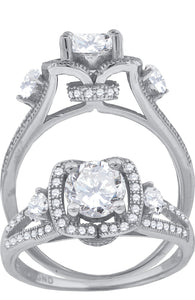 925 Sterling Silver Womens Cubic-Zirconia Fashion Ring Size 6