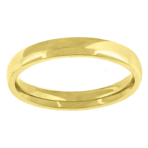14kt Yellow Gold Unisex Dome Polished Comfort-fit 3mm-Size -12 Wedding Engagement Band Ring