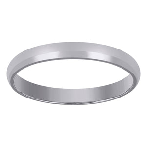 14kt White Gold Unisex Dome Polished Comfort-fit 3mm-Size 5 Wedding Engagement Band Ring