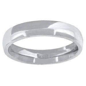 14kt White Gold Unisex Dome Polished Comfort-fit 4mm-Size 6 Wedding Engagement Band Ring