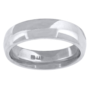 14kt White Gold Unisex Dome Polished Comfort-fit 5mm-Size 11 Wedding Engagement Band Ring