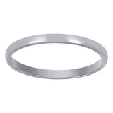 14kt White Gold Unisex Dome Polished Comfort-fit 2mm-Size 14 Wedding Engagement Band Ring