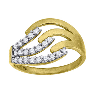 10kt Two-tone Gold Womens Cubic Zirconia Split Shank Band Ring