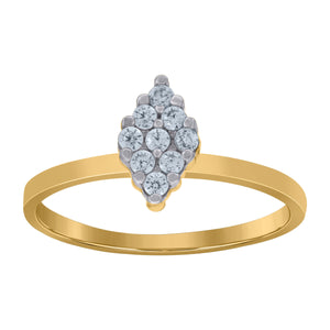 10kt Two-Tone Gold Womens Cubic Zirconia Marquise Head Engagement Ring
