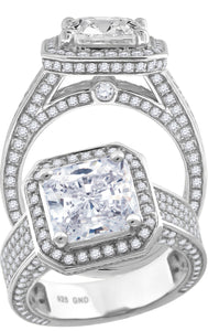 925 Sterling Silver Womens Cubic Zirconia Engagement Ring Size 7