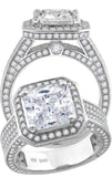 925 Sterling Silver Womens Cubic Zirconia Engagement Ring Size 7