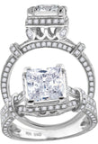 925 Sterling Silver Womens Cubic Zirconia Engagement Ring Size 7