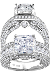 925 Sterling Silver Womens Cubic Zirconia Engagement Ring Size 7