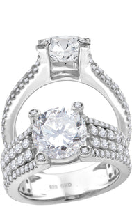 925 Sterling Silver Womens Cubic Zirconia Engagement Ring Size 7