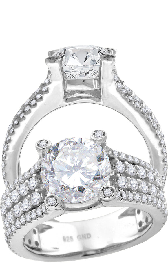925 Sterling Silver Womens Cubic Zirconia Engagement Ring Size 7