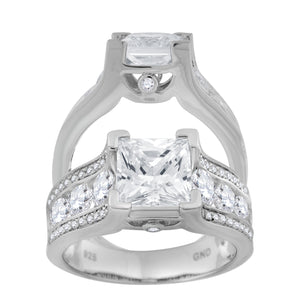 925 Sterling Silver Womens Cubic Zirconia Engagement Ring Size 8
