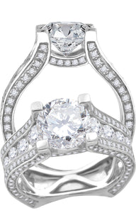 925 Sterling Silver Womens Cubic Zirconia Engagement Ring Size 6