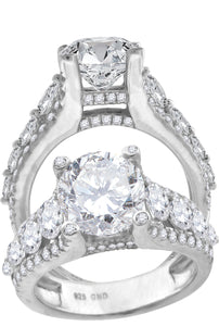 925 Sterling Silver Womens Cubic Zirconia Engagement Ring Size 6