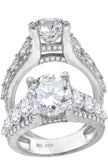 925 Sterling Silver Womens Cubic Zirconia Engagement Ring Size 9