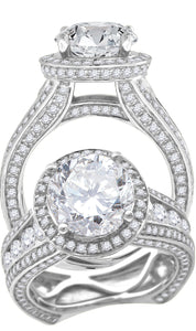 925 Sterling Silver Womens Cubic Zirconia Engagement Ring Size 6