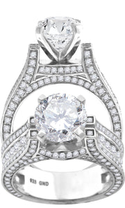925 Sterling Silver Womens Cubic Zirconia Engagement Ring Size 6