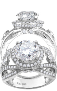 925 Sterling Silver Womens Cubic Zirconia Engagement Ring Size 6