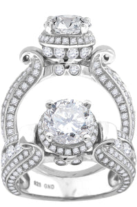 925 Sterling Silver Womens Cubic Zirconia Engagement Ring Size 6