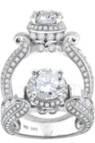 925 Sterling Silver Womens Cubic Zirconia Engagement Ring Size 8