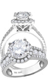 925 Sterling Silver Womens Cubic Zirconia Engagement Ring Size 8