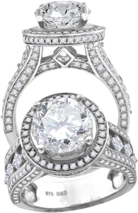 925 Sterling Silver Womens Cubic Zirconia Engagement Ring Size 6