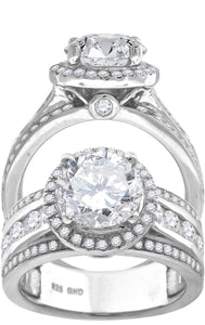 925 Sterling Silver Womens Cubic Zirconia Engagement Ring Size 6