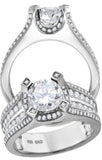 925 Sterling Silver Womens Cubic Zirconia Engagement Ring Size 6