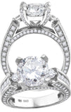 925 Sterling Silver Womens Cubic Zirconia Engagement Ring Size 9