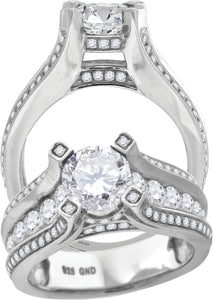 925 Sterling Silver Womens Cubic Zirconia Engagement Ring Size 6