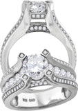 925 Sterling Silver Womens Cubic Zirconia Engagement Ring Size 6
