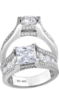 925 Sterling Silver Womens Cubic Zirconia Engagement Ring Size 6