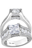 925 Sterling Silver Womens Cubic Zirconia Engagement Ring Size 8