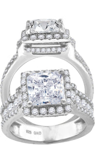 925 Sterling Silver Womens Cubic Zirconia Engagement Ring Size 7
