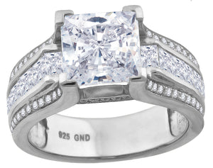 925 Sterling Silver Womens Cubic Zirconia Engagement Ring Size 6