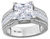 925 Sterling Silver Womens Cubic Zirconia Engagement Ring Size 9