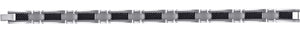 Tungsten Black Mens Carbon Fiber Polished Link Bracelet 12mm Size 8.5 Inches
