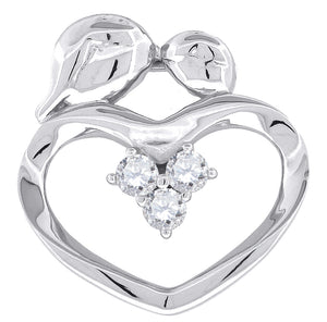 925 Sterling Silver Womens CZ Heart Slide Pendant