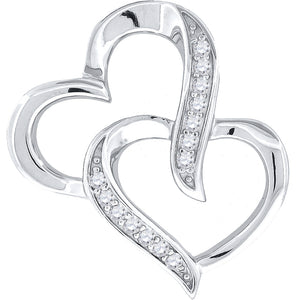 925 Sterling Silver Womens CZ Heart Slide Pendant