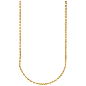 10kt Yellow Gold Mens Hollow Rope Anklet 2mm 10"