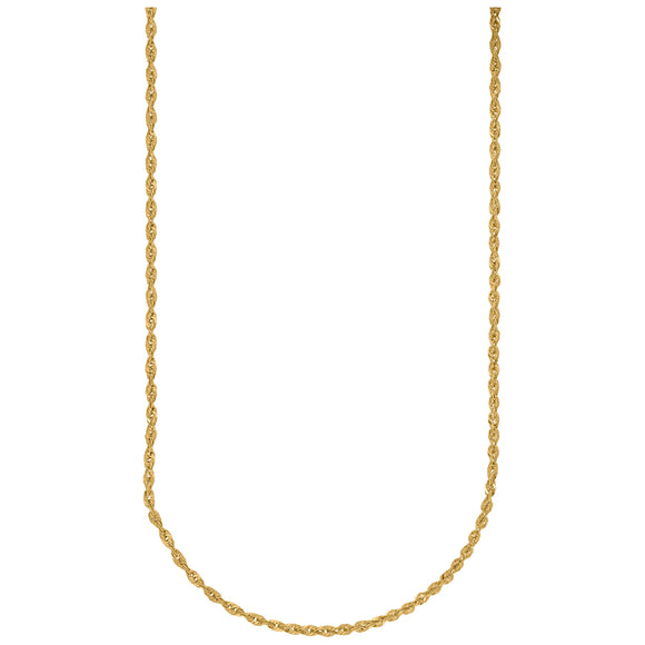 10kt Yellow Gold Mens Hollow Rope Anklet 2mm 10
