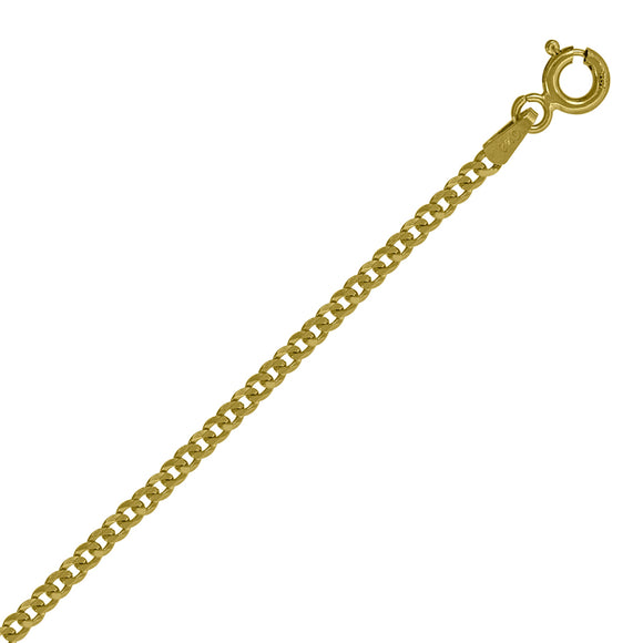 10kt Yellow Gold Unisex Solid Cuban Anklet 2mm 10 Inches