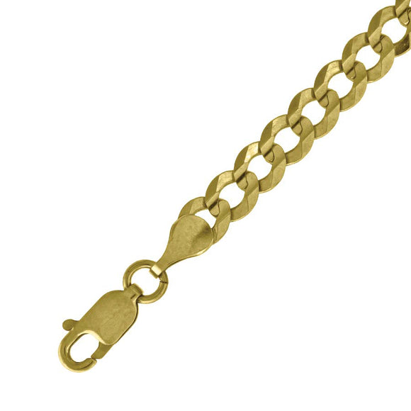 10kt Yellow Gold Mens Solid Cuban Anklet 4.7mm 10 Inches