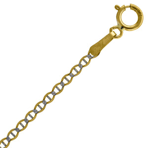 10kt Yellow Gold Unisex Solid Mariner Chain 1.8mm 16 inches