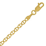 10kt Yellow Gold Unisex Solid Mariner Chain 3.1mm 16 inches