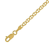 10kt Yellow Gold Unisex Solid Mariner Chain 3.1mm 26 inches